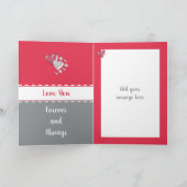 記念日の美しい妻の赤い灰色の写真 カード (内部)