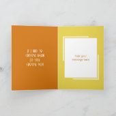 記念日の美しい妻イエローオレンジの写真 カード (内部)