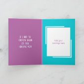 記念日の美しい妻パープルブルーの写真 カード (内部)