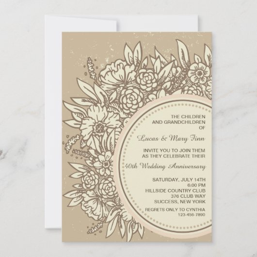 記念日の花の招待状 招待状 (正面)