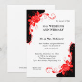 記念日の赤いバラ 招待状 (正面/裏面)