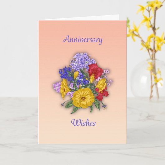 記念日の願い カード (黄色い花)