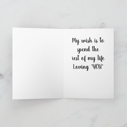 記念日の願い*私の人生の残りの部分を愛しなさい* カード (内部)
