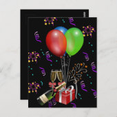 記念日の風船 瓶 バケツ お祝い ポストカード (正面/裏面)
