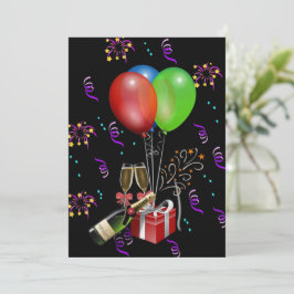 記念日の風船 瓶 バケツ お祝い 招待状