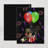 記念日の風船 瓶 バケツ 祝賀会 ポストカード (正面/裏面)