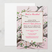 記念日の食事の招待 - 薄いピンク 招待状 (正面/裏面)