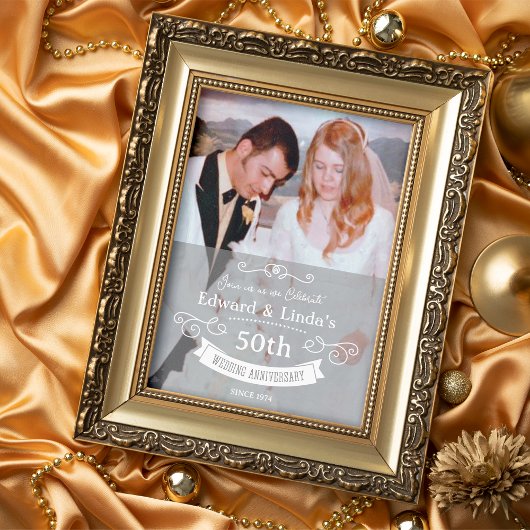 記念日は何年でも - レトロな結婚記念日の招待状 招待状