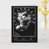 記念日は私達の愛永久にヴィンテージカードです カード (黄色い花)