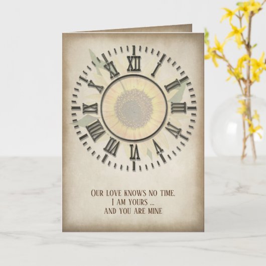 記念日ひまわり時計 カード (黄色い花)