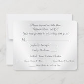 記念日または結婚式の出欠返信(食事の選択を含む) 招待状 (裏面)