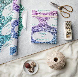 記念日または重要なイベント名前をカスタムするグリッター ラッピングペーパー