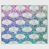 記念日または重要なイベント名前をカスタムするグリッター ラッピングペーパー (フラット)