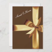 記念日を保存 オレンジゴールド & ブラウンbg 水彩 招待状 (裏面)