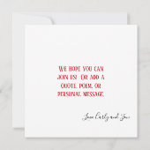 記念日を保存 愛と赤い花 招待状 (裏面)