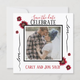 記念日を保存 愛と赤い花 招待状