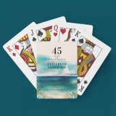 記念日アート名と日付ビーチ水色 トランプ