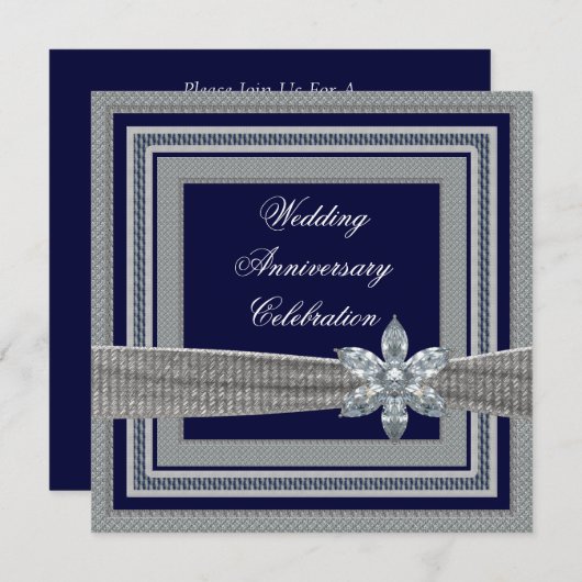 記念日エレガントパーティの招待状 招待状 (正面/裏面)