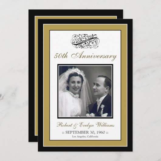 記念日エレガントパーティーカスタム招待状 招待状 (正面/裏面)