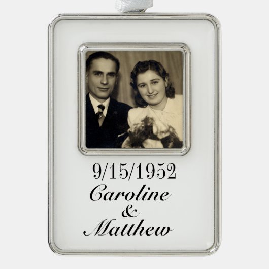 記念日オーナメントギフト シルバープレートフレームオーナメント (正面)