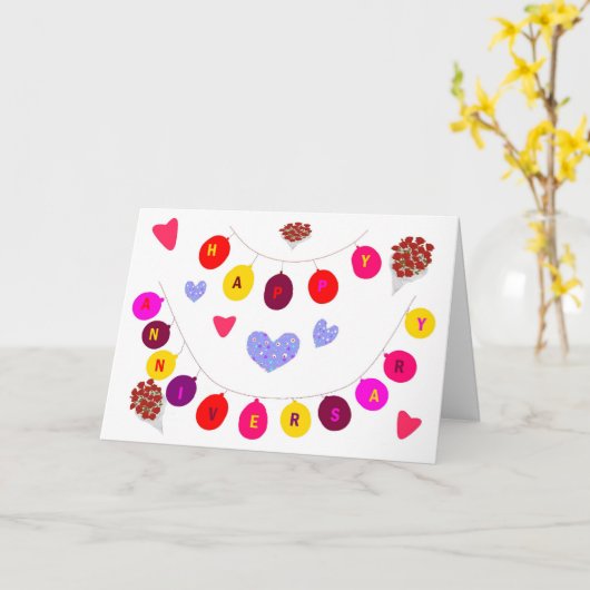 記念日カードに年とメッセージを追加 カード (黄色い花)