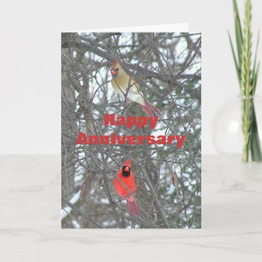 記念日カード、"オスおよびメスの（鳥）ショウジョウコウカンチョウ" カード (正面)