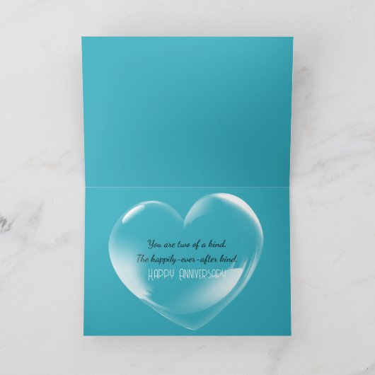 記念日キスをするのハート泡を持つ魚 カード (内部)