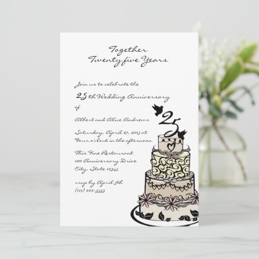 記念日ケーキ 招待状 (スタンド正面)