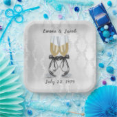 記念日シャンパントースト ペーパープレート (パーティー)