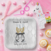 記念日シャンパントースト ペーパープレート (パーティー)