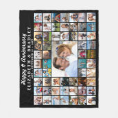 記念日シンプルスクリプト59フォトコラージュ フリースブランケット (正面)