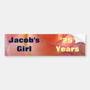 記念日ステッカー 25周年 彼の彼女 薔薇 バンパーステッカー