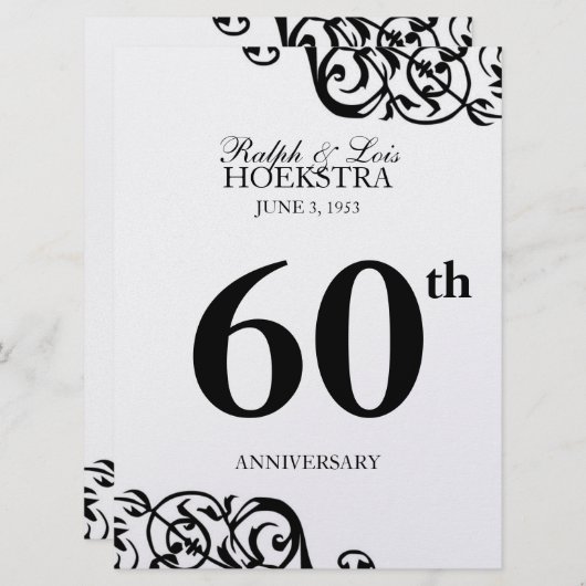 記念日テーブルセンターピースパーティー受付 招待状 (正面/裏面)