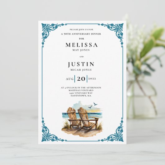 記念日ディナービーチチェア 招待状 (スタンド正面)