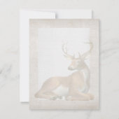 記念日ディナー秋のブーケと鹿の〔雄ジカの〕枝角 招待状 (裏面)