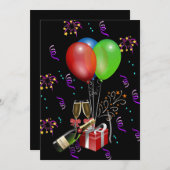 記念日バルーンボトルバケットお祝い サンキューカード (正面/裏面)