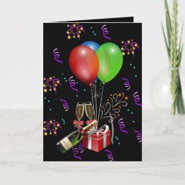 記念日バルーンボトルバケットお祝い 招待状