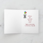 記念日バルーンロマンチックかわいいテディベア シーズンカード (内部)