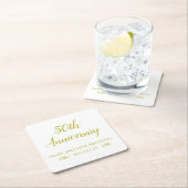 記念日パーソナライズされた紙パーティードリンクコースター スクエアペーパーコースター (インサイチュ)