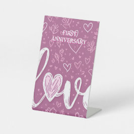 記念日パーティの招待状表のジャケット 台座サイン