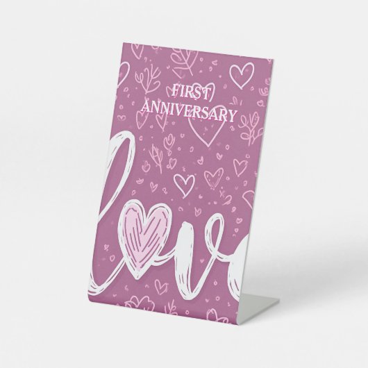 記念日パーティの招待状表のジャケット 台座サイン (正面)