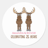 記念日パーティーおもしろい優先カスタム ラウンドシール (正面)