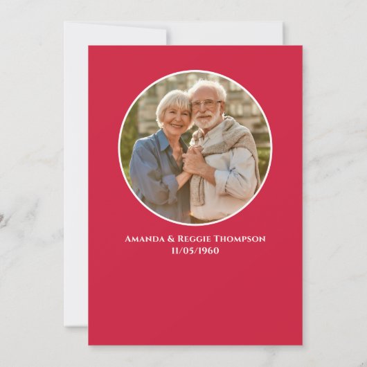 記念日パーティーかわいいお洒落ムース写真 招待状 (裏面)