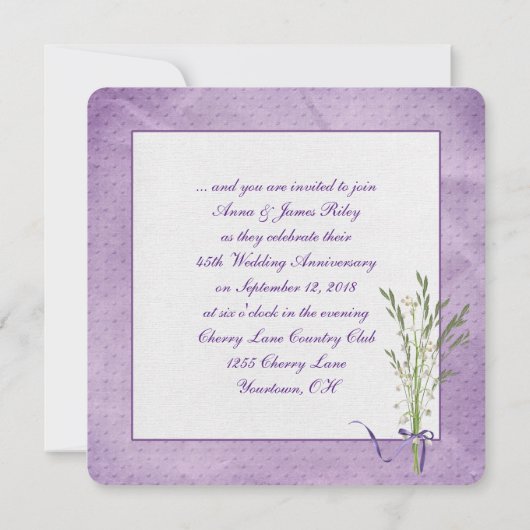 記念日パーティーの写真フレーム 招待状 (裏面)