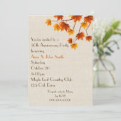 記念日パーティーの秋の落ち葉 招待状 (スタンド正面)