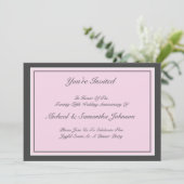 記念日パーティークラシック招待状赤面ピンク 招待状 (スタンド正面)