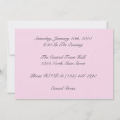 記念日パーティークラシック招待状赤面ピンク 招待状 (裏面)