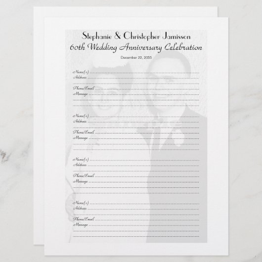 記念日パーティーゲストブックフォトサインインページ (正面/裏面)