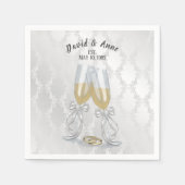 記念日パーティートーストとリングや輪 スタンダードカクテルナプキン (正面)