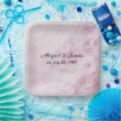 記念日パーティーピンクスワール抽象芸術 ペーパープレート (パーティー)